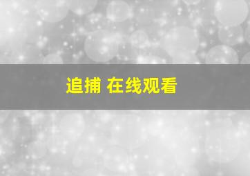 追捕 在线观看